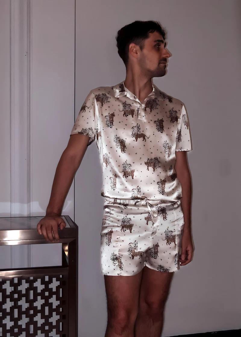 Men's luxury silk pajama set