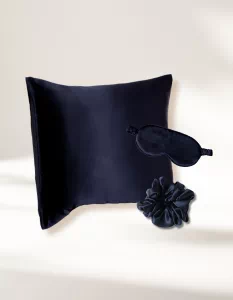 silk case with sleep mask pillowcase and hair scrunchie