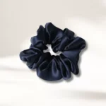 hair scrunchie in navy blue silk
