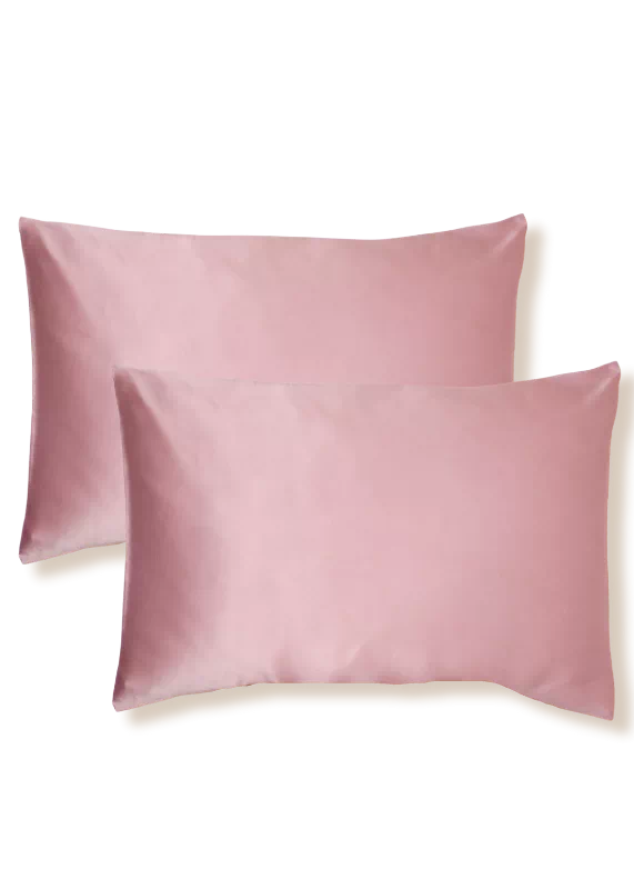 taie d'oreiller en soie naturelle couleur bois de rose