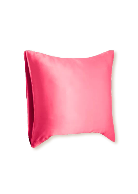 taie oreiller en soie 65x65 corail