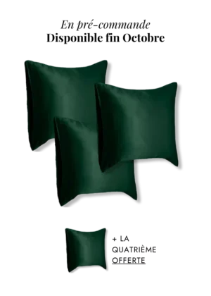 Taie en soie qualité vert sapin preco