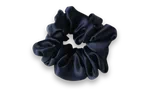 Chouchou en soie coloris bleu nuit