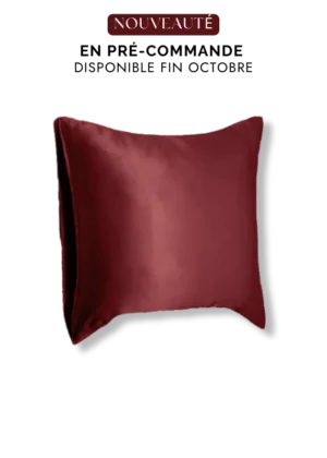 taie oreiller soie 65x65 bordeaux