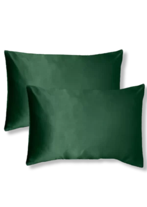 lot de 2 taie oreiller soie 50x70 vert sapin