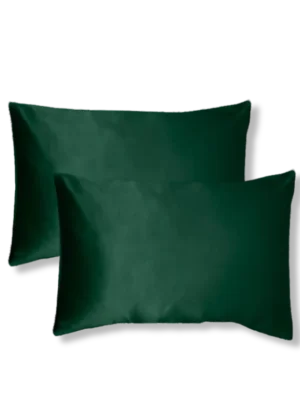 lot de 2 taies oreiller soie 50x70 vert sapin