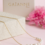 Collier or laminé 14K et perles de culture blanches Céleste