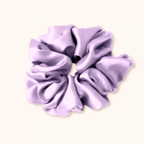 Chouchou en soie violet lilas anti-frisottis