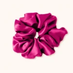 Chouchou en soie rose fuchsia anti-casse pour coiffures