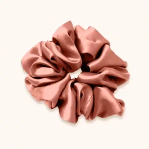 Chouchou en soie terracotta soin des cheveux