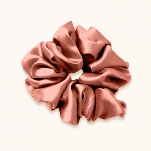 Chouchou en soie terracotta soin des cheveux