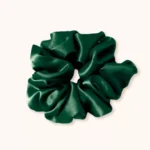 Chouchou en soie vert sapin premium