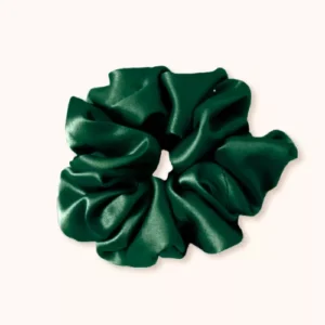 Chouchou en soie vert sapin premium