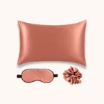 Coffret en soie terracotta rectangle 50x70 avec masque et chouchou