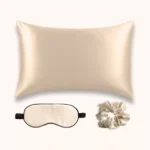 Coffret 100% Soie : Taie d'oreiller, Masque de nuit, Chouchou