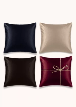 Coffret de 4 taies d’oreiller en soie de mûrier, différentes couleurs, offre 3+1 offerte – Gaïanne Paris