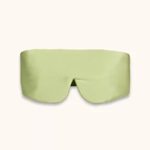 Masque de nuit en soie vert amande avec bandeau réglable