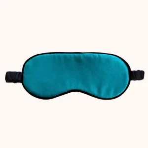 Masque de nuit en soie bleu canard pour le sommeil