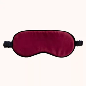 Masque de nuit en soie bordeaux