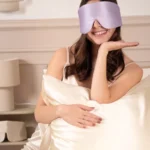 Masque de sommeil bandeau en soie violet lilas