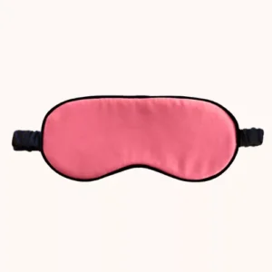 Masque de nuit en soie rose corail