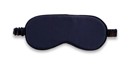 Masque de nuit classique en soie bleu nuit
