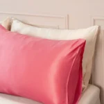 taie soie de mûrier rose corail made in France