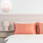 taie d’oreiller en soie terracotta anti-frisottis cheveux