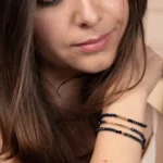 bracelet femme multi rangs bleu nuit