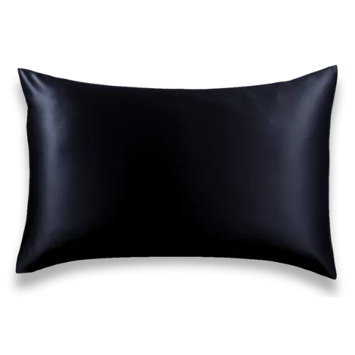 Taie d’oreiller en soie bleu nuit fabriquée en France