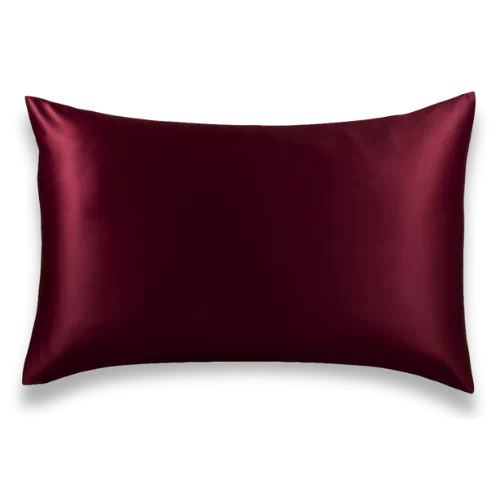Taie d’oreiller en soie bordeaux fabriquée en France