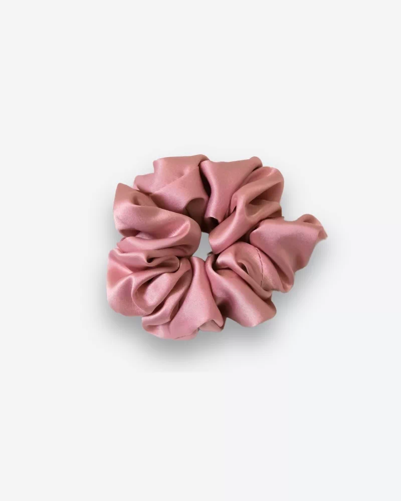 Chouchou en soie coloris bois de rose