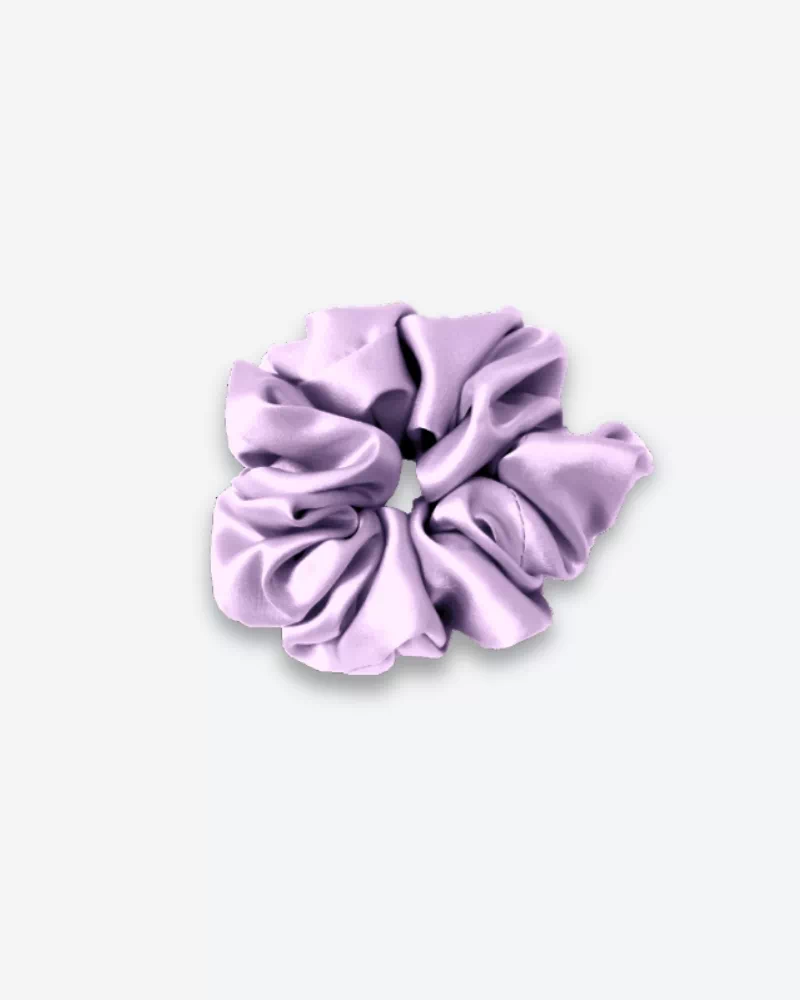 Chouchou en soie coloris lilas