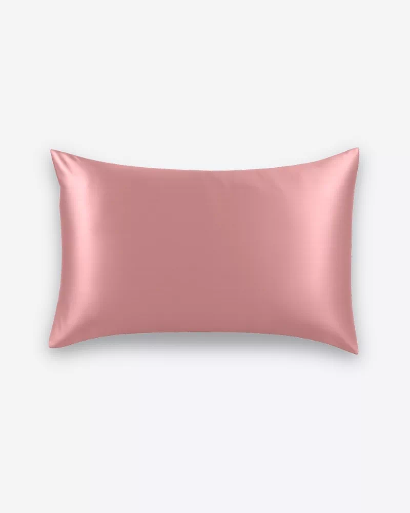Taie d’oreiller en soie coloris bois de rose