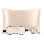 Coffret en soie avec taie d’oreiller, masque et chouchou