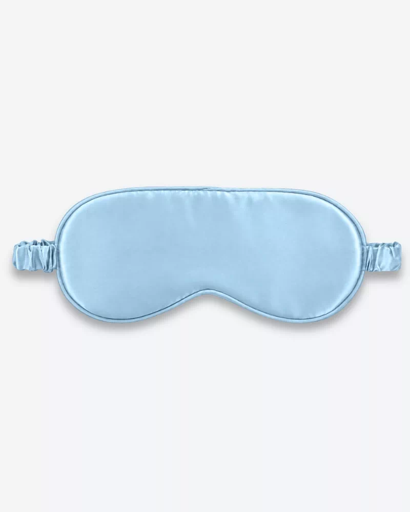 Masque de nuit en soie bleu ciel