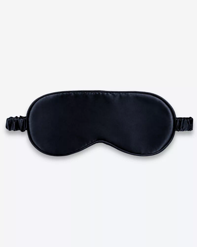 Masque de nuit en soie bleu nuit