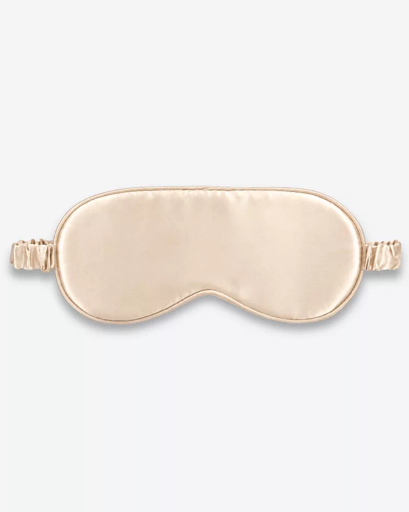 Masque de nuit en soie champagne