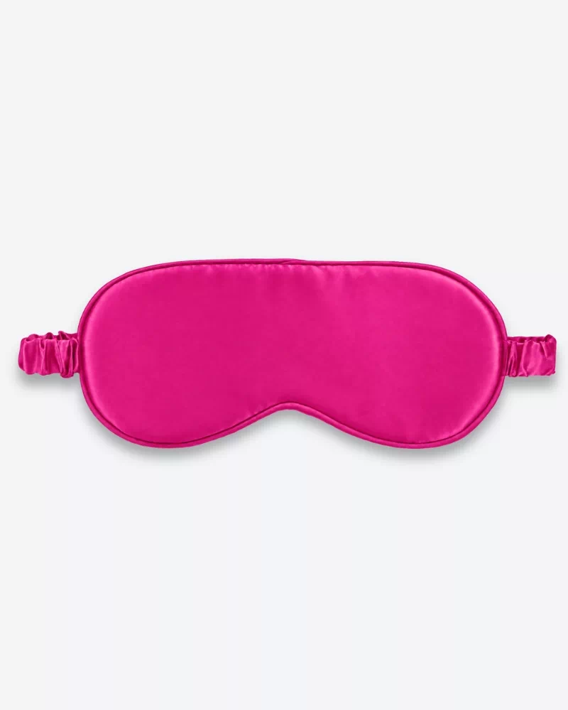 Masque de nuit en soie fuchsia