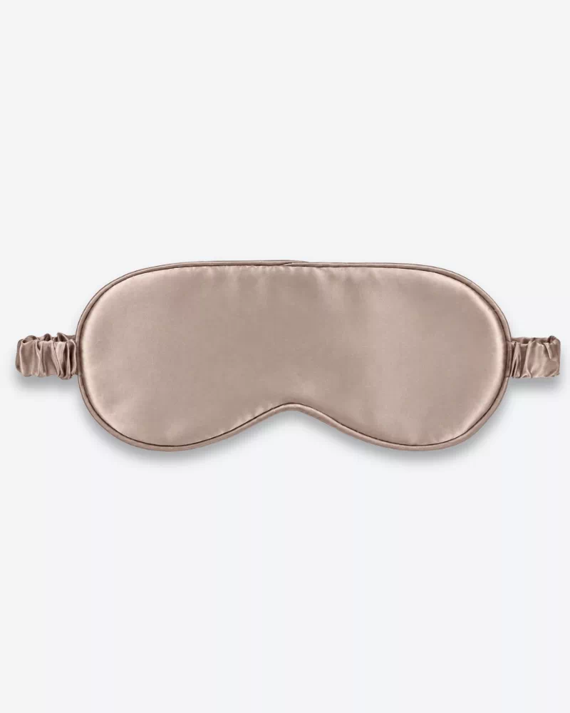 Masque de nuit en soie taupe