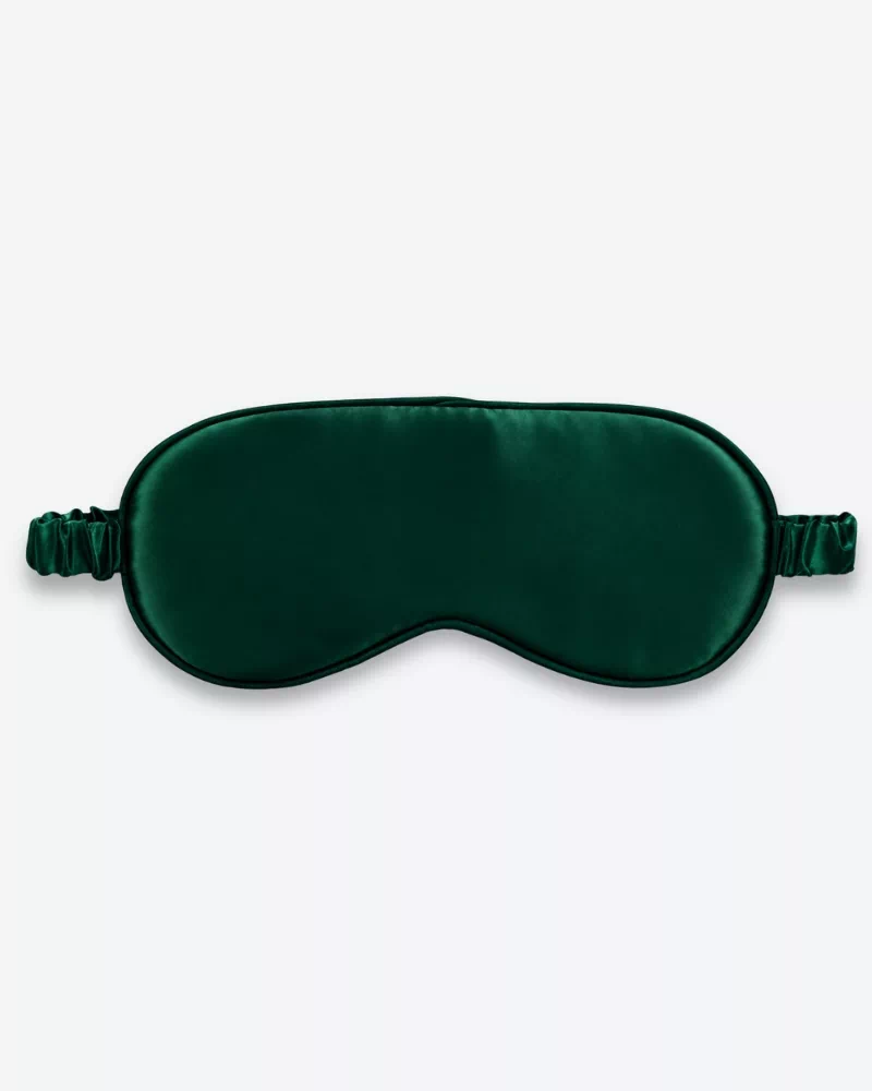 Masque de nuit en soie vert sapin