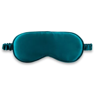 Masque de nuit en soie bleu canard