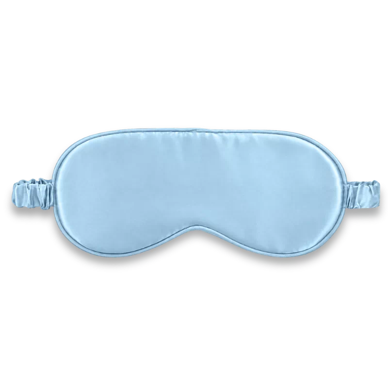 Masque de nuit en soie bleu ciel