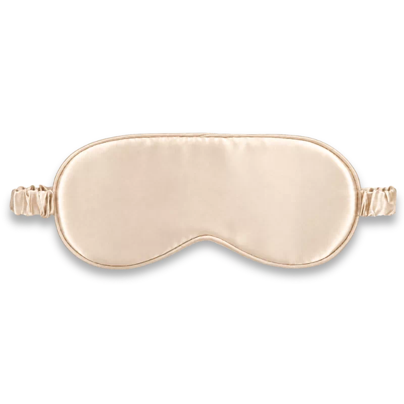 Masque de nuit en soie champagne