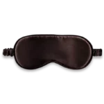 Masque de nuit en soie marron chocolat
