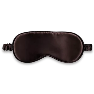 Masque de nuit en soie marron chocolat