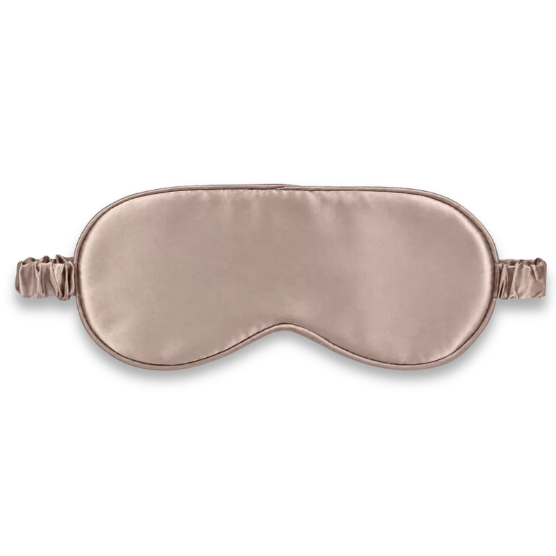 Masque de nuit en soie taupe