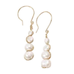 Boucles d’oreilles dorées avec perles