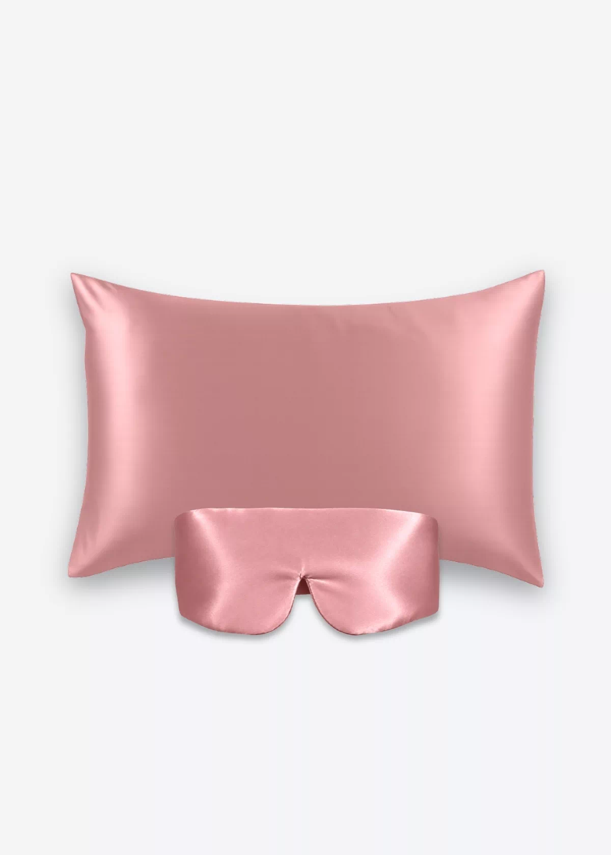 Coffret Beauty Sleep Bandeau : taie d’oreiller et masque bandeau réglable en soie bois de rose.
