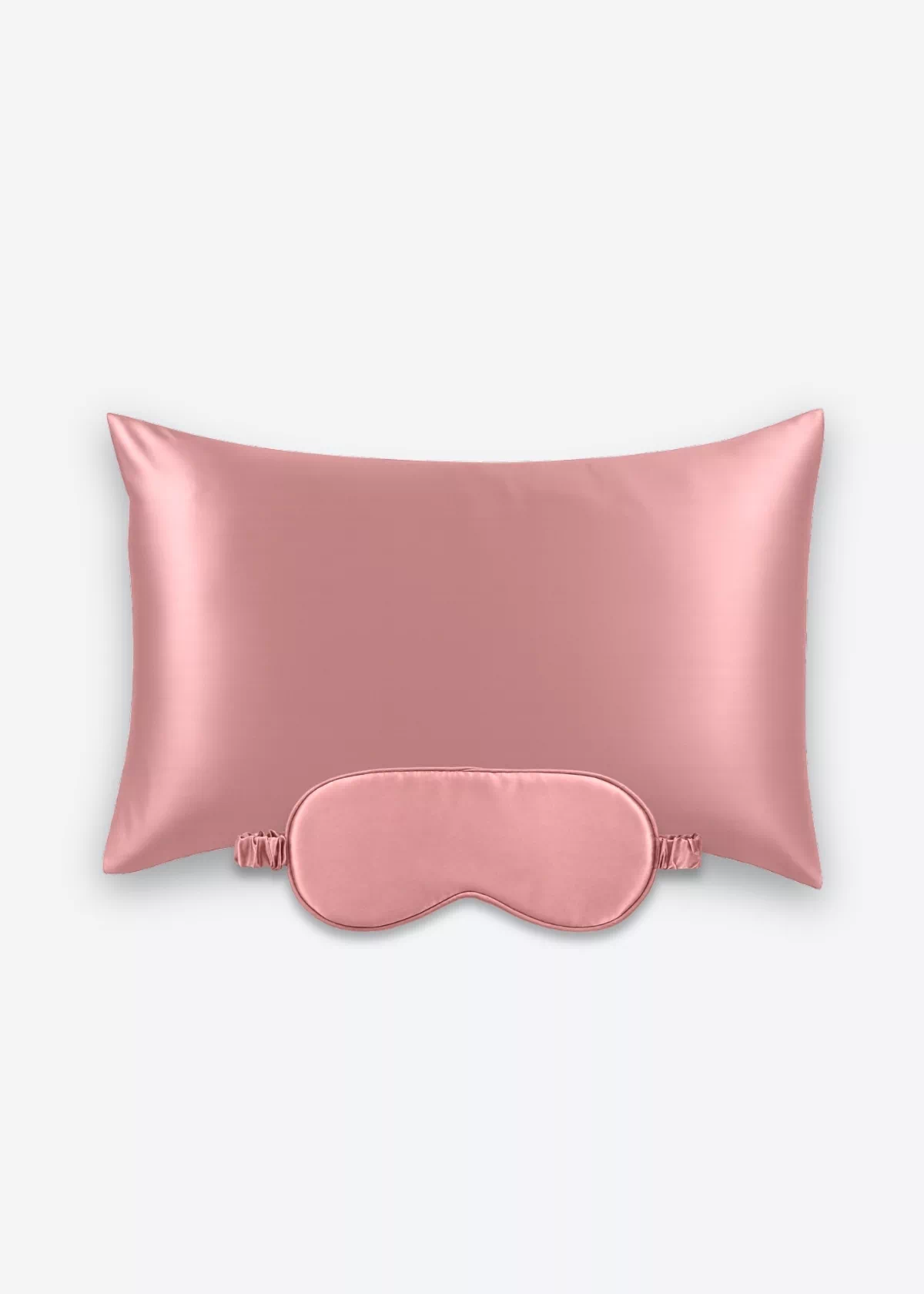 Coffret Beauty Sleep : taie d’oreiller et masque de nuit classique en soie bois de rose.
